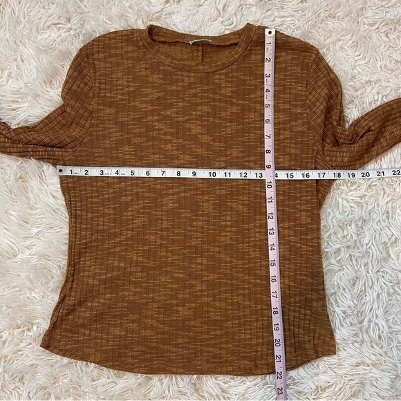 Intimately Free People L Long Sleeve Base Semi Sheer Layer Top Brown crew neck - Picture 4 of 7